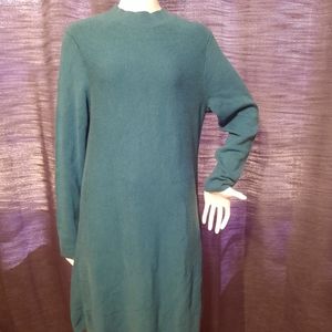 J. Jill Knit Mock Neck Teal Long Sleeve Sweater Dress